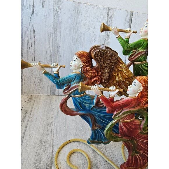 Vintage angel candelabra candle holder cherubs singing Victorian - Picture 3 of 11